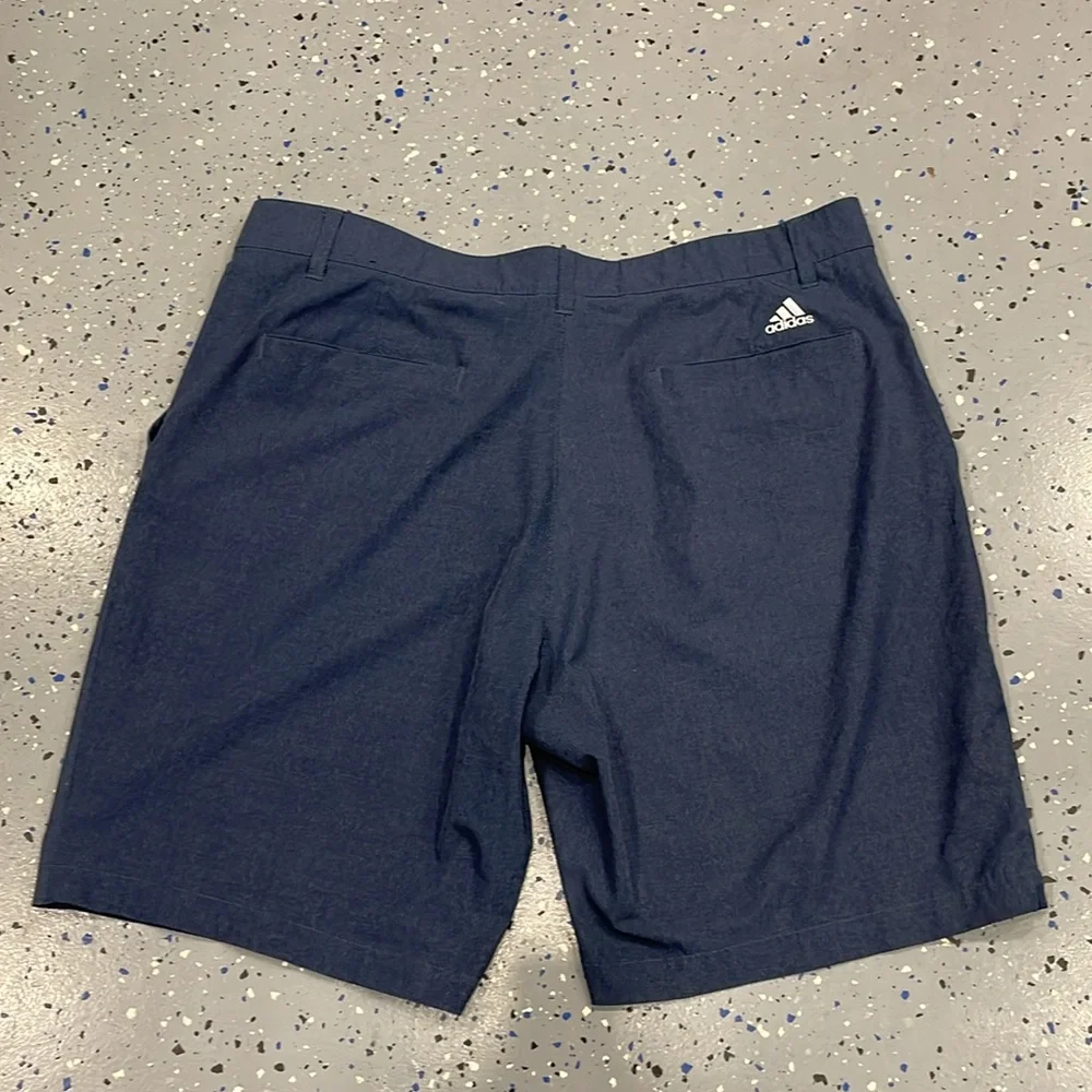 Adidas‎ Mens Sz 38 Advantage Microfiber Golf Shorts Blue micro print 8” inseam